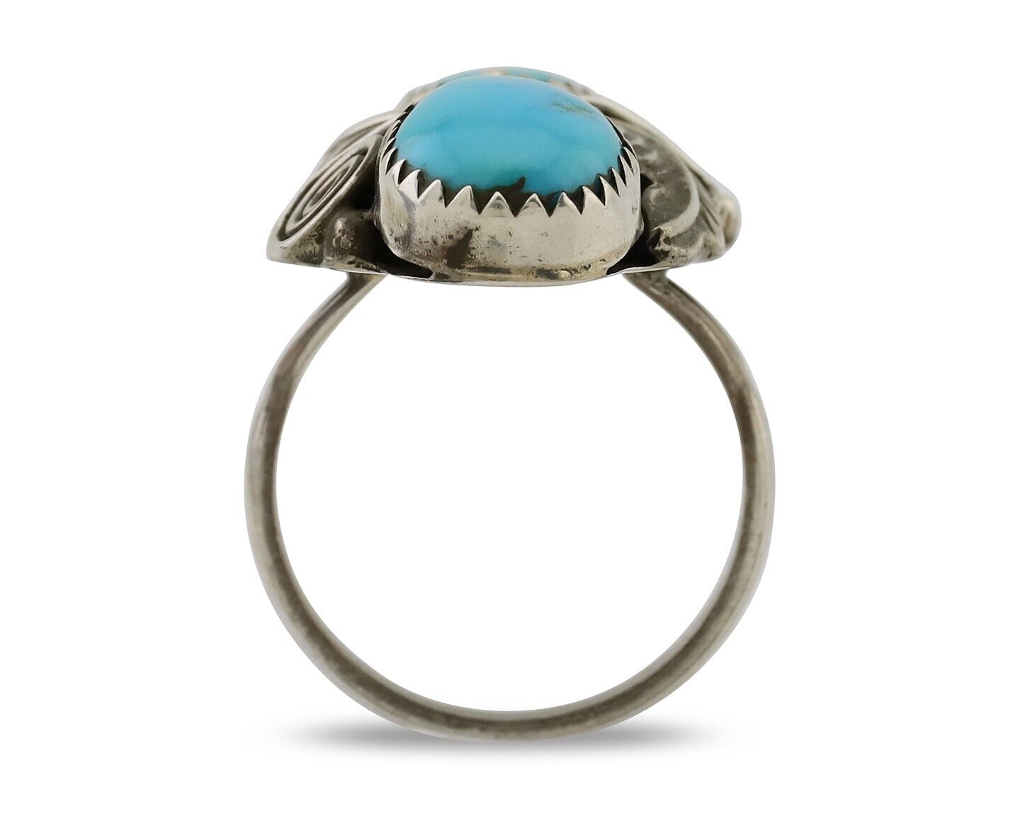 Navajo Ring 925 Silver Natural Blue Turquoise Native American C.80's