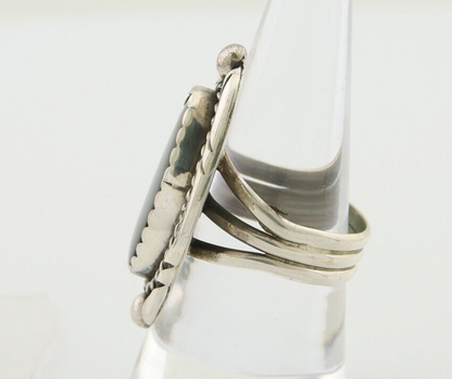 Navajo Ring 925 Silver Black Onyx Artist Signed V & N Edsitty C.80's