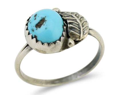 Navajo Ring 925 Silver Sleeping Beauty Turquoise Native American Artist C.80's