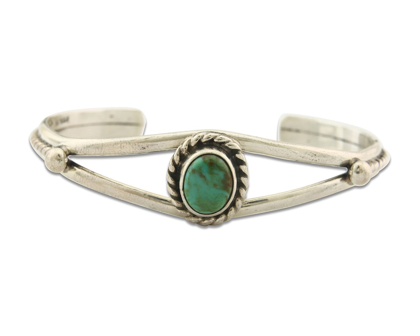 Vintage Navajo Bracelet 925 Silver Turquoise Tranditional Handmade Signed Gecko