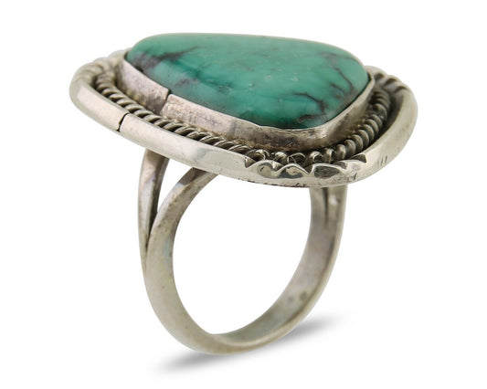 Navajo Handmade Ring 925 Silver Turquoise Native Artist C.80's