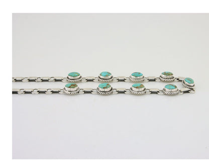 Navajo Turquoise Necklace 925 Silver Natural Blue Native American Artist C.80's