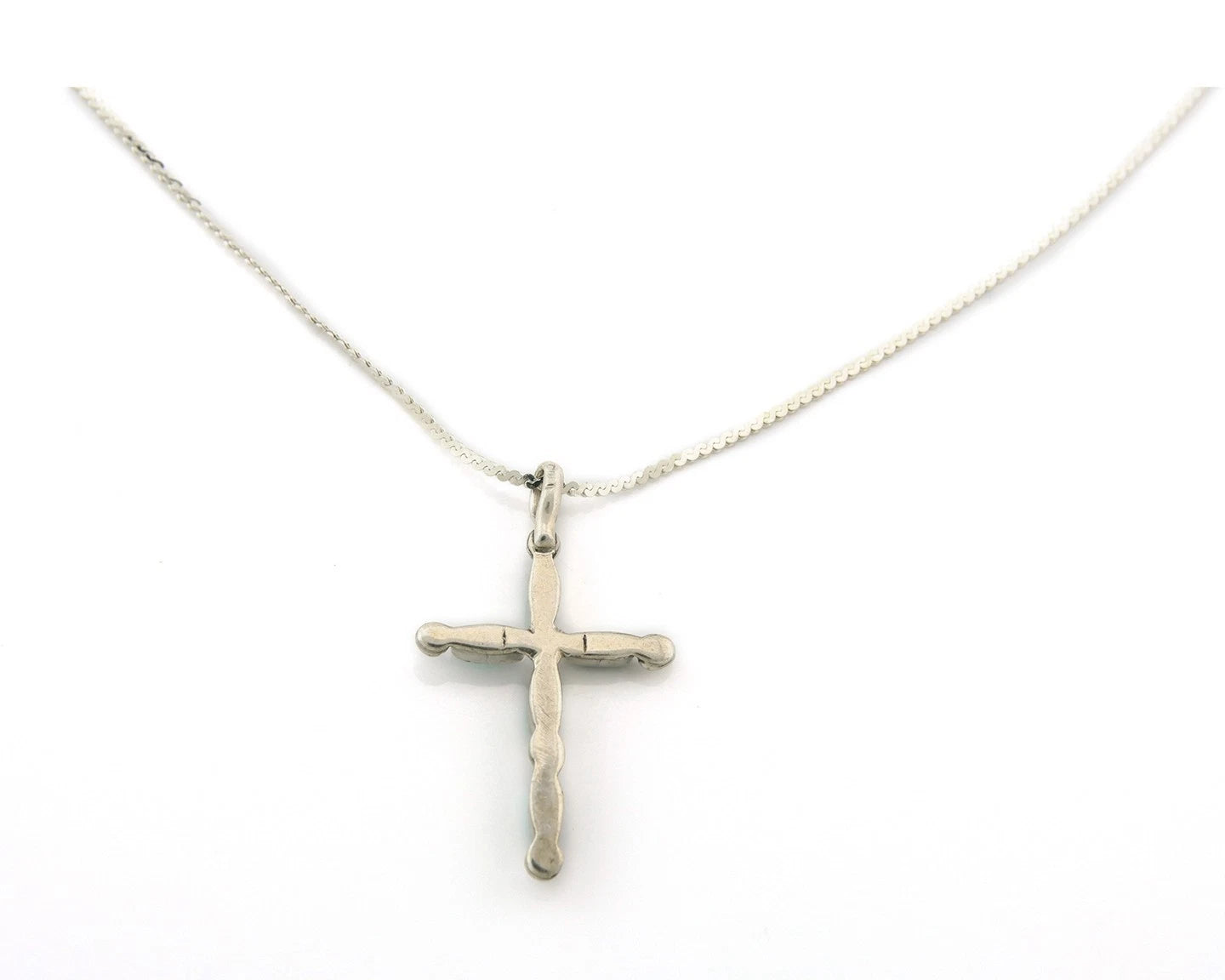 Navajo Cross Necklace Sterling Silver Blue Turquoise Vintage Handmade