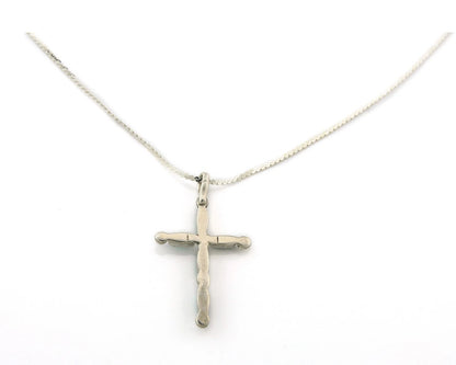 Navajo Cross Necklace Sterling Silver Blue Turquoise Vintage Handmade