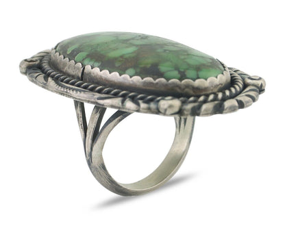 Navajo Ring 925 Silver Varascite Native American Artist C.80's