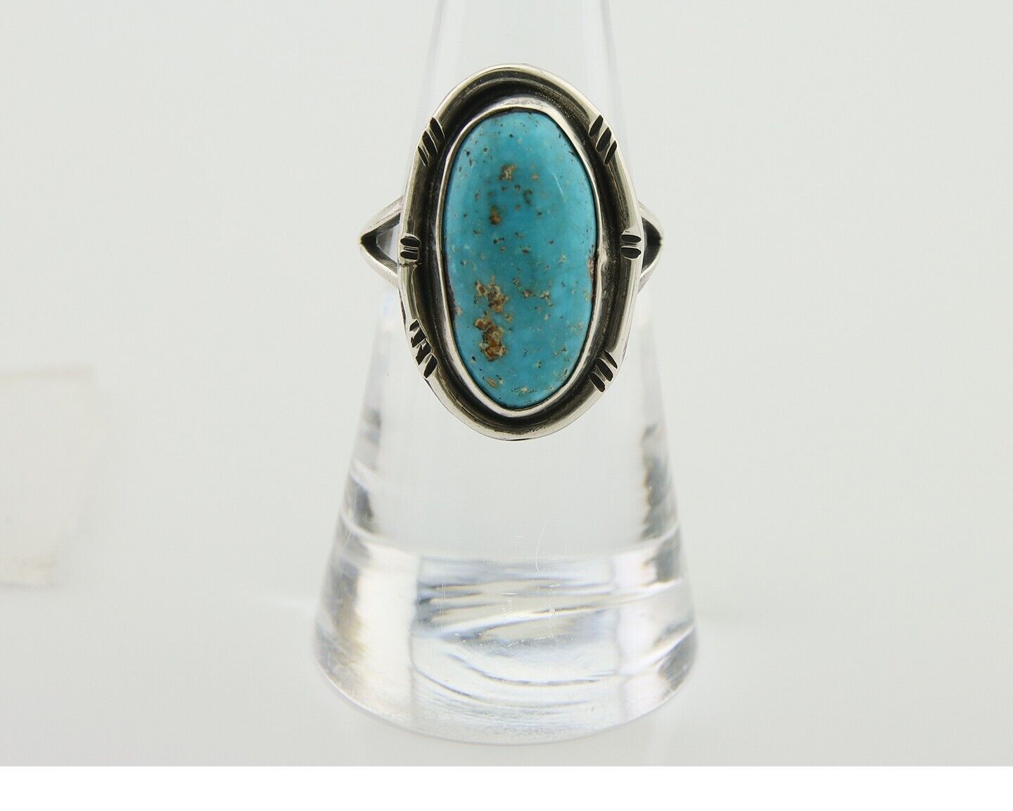 Navajo Ring 925 Silver Turquoise Native American Artist C.80's