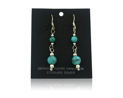 Navajo Earrings Sterling Silver Turquoise Vintage Dangle Handmade