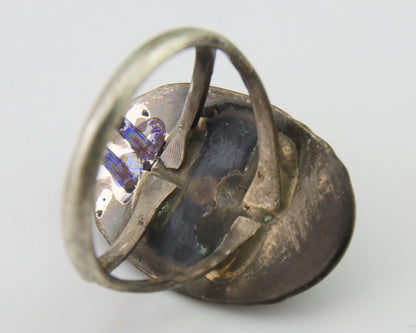 Navajo Handmade Ring 925 Silver Natural Turquoise Native Artist C.80's