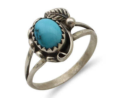 Navajo Ring 925 Silver Turquoise Artist Signed SkyStone Creations C.80's