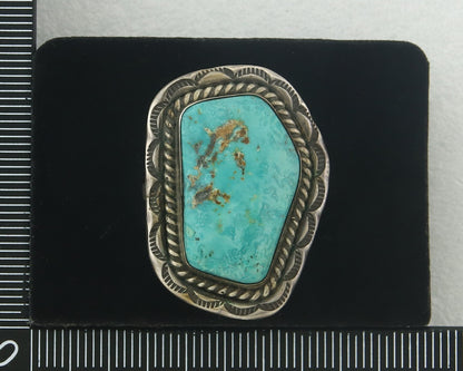 Vintage Navajo Ring 925 Sterling Authentic Traditional Turquoise Size 11