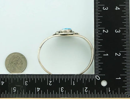 Navajo Cuff Bracelet 925 Sterling Silver Turquoise Vintage Signed MLS