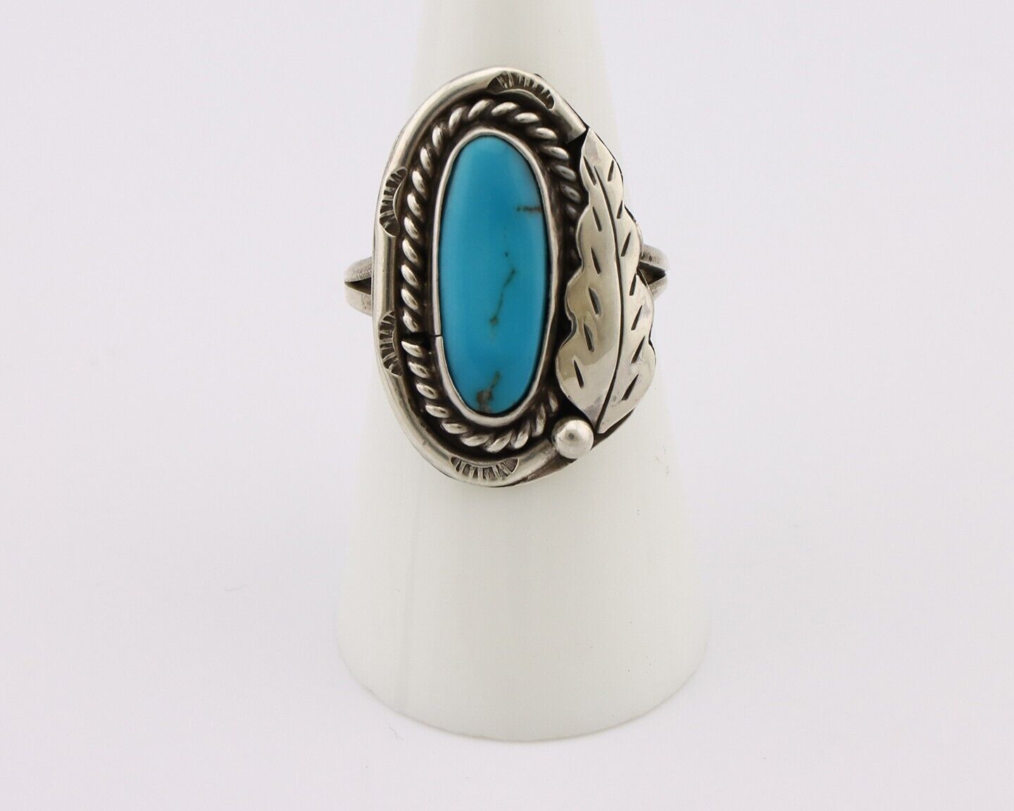 Navajo Handmade Ring 925 Silver Turquoise Artist Signed J C.80's