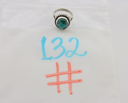 Navajo Ring 925 Silver Natural Blue Turquoise Native American Artist C.80's