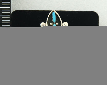 Vintage Zuni Ring 925 Sterling Authentic Natural Turquoise Native Artist Sz 8.5