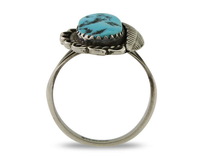 Navajo Ring 925 Silver Natural Blue Turquoise Native American Artist C.80's