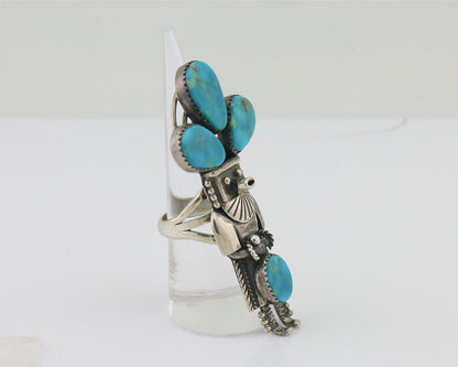 Navajo Kachina Ring 925 Silver Turquoise Artist Signed Broken Arrow C.80's