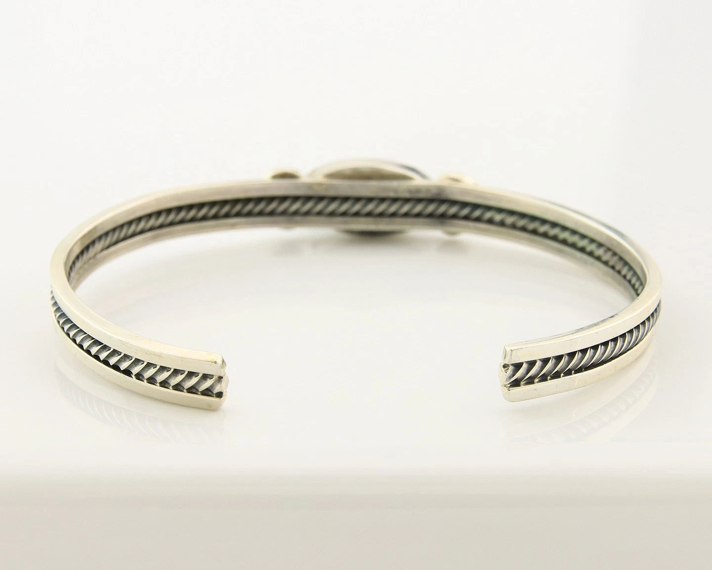Navajo Cuff Bracelet Sterling Silver Black Onyx Handmade Vintage