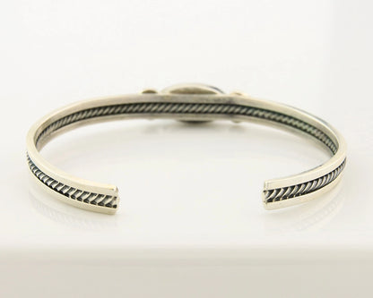 Navajo Cuff Bracelet Sterling Silver Black Onyx Handmade Vintage