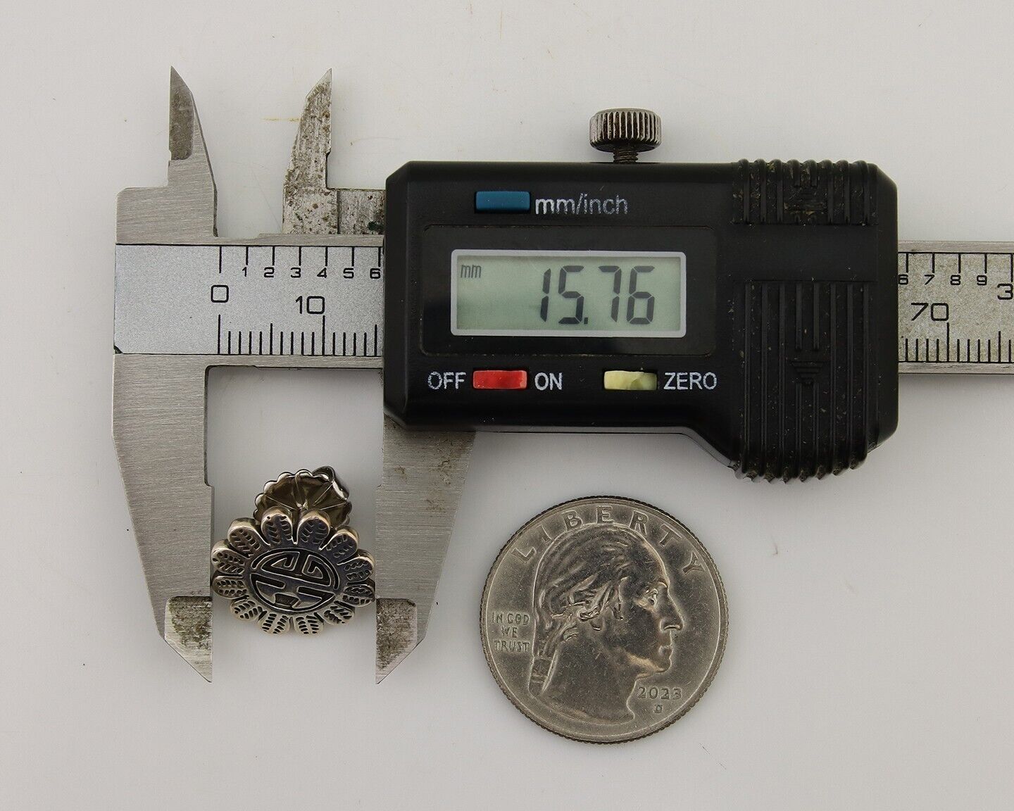 Navajo Tiwa Sun Earrings 925 Silver Native American Artist C.80's