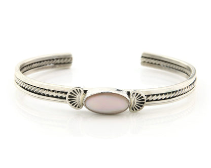 Navajo Cuff Bracelet Sterling Silver Authentic Pink Muscle Native Artist