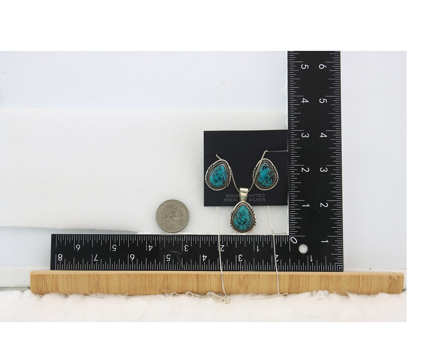 Navajo Necklace Earrings Set Sterling Silver Turquoise Vintage Signed Begay