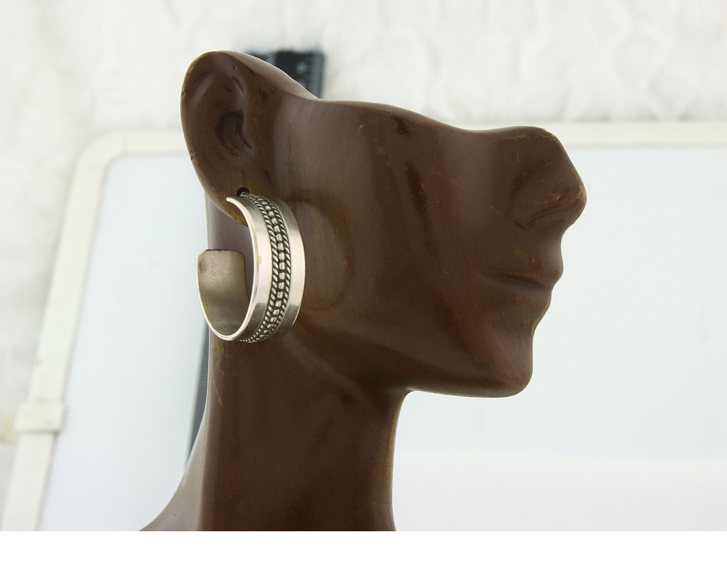 Navajo Hoop Earrings Sterling Silver Vintage Authentic Signed Ron Yazzie