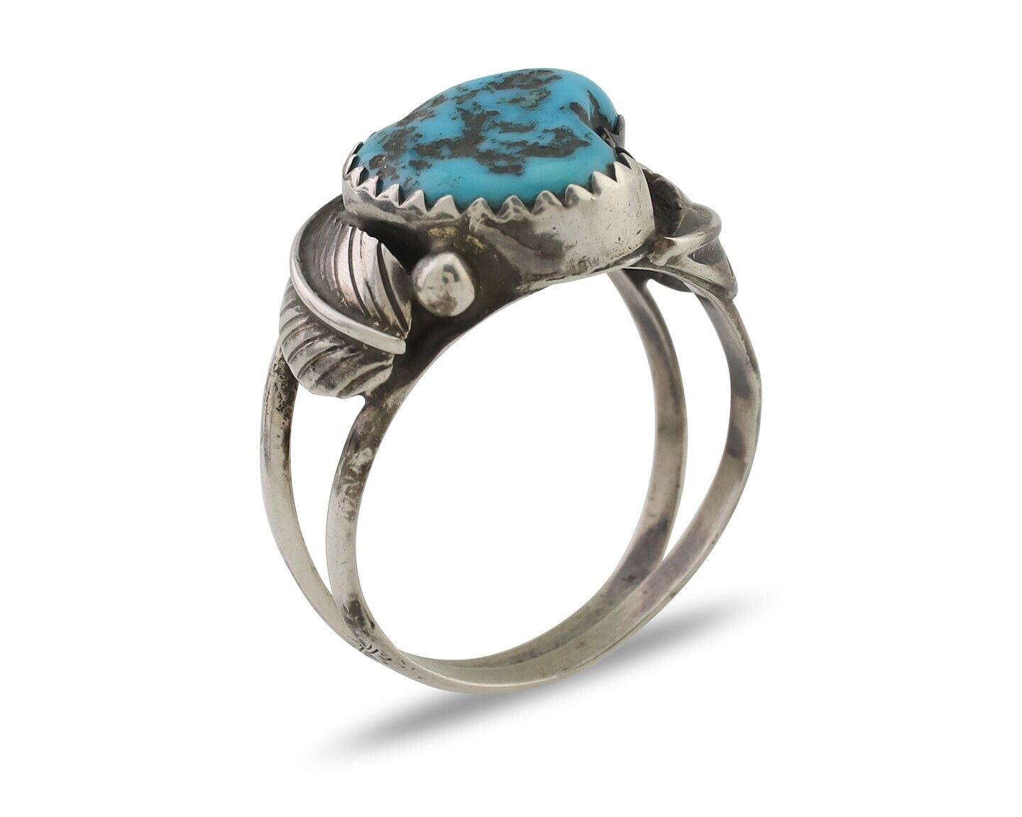 Navajo Ring 925 Silver Morenci Turquoise Native American Artist C.80's