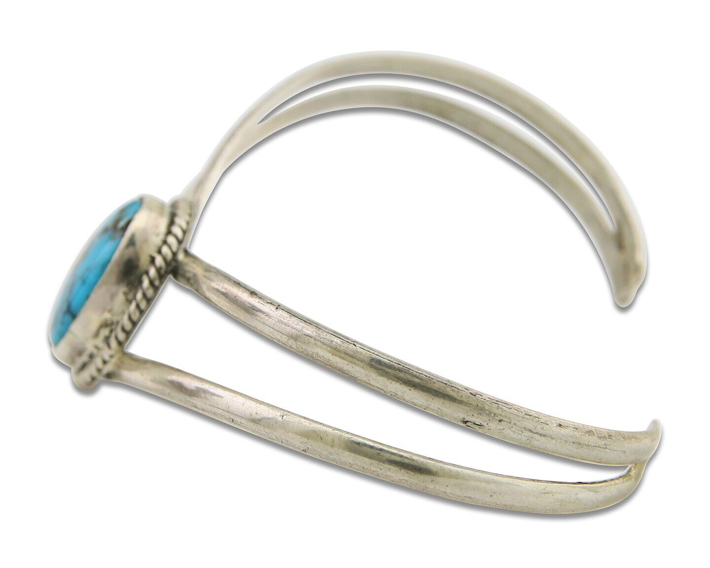 Navajo Bracelet 925 Silver Cuff Turquoise Handmade Artist Signed MC C.80's