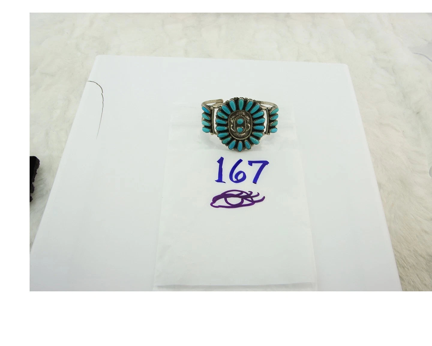 Navajo Cuff Bracelet Sterling Silver Turquoise Vintage Signed Paul Jones