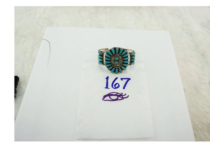 Navajo Cuff Bracelet Sterling Silver Turquoise Vintage Signed Paul Jones