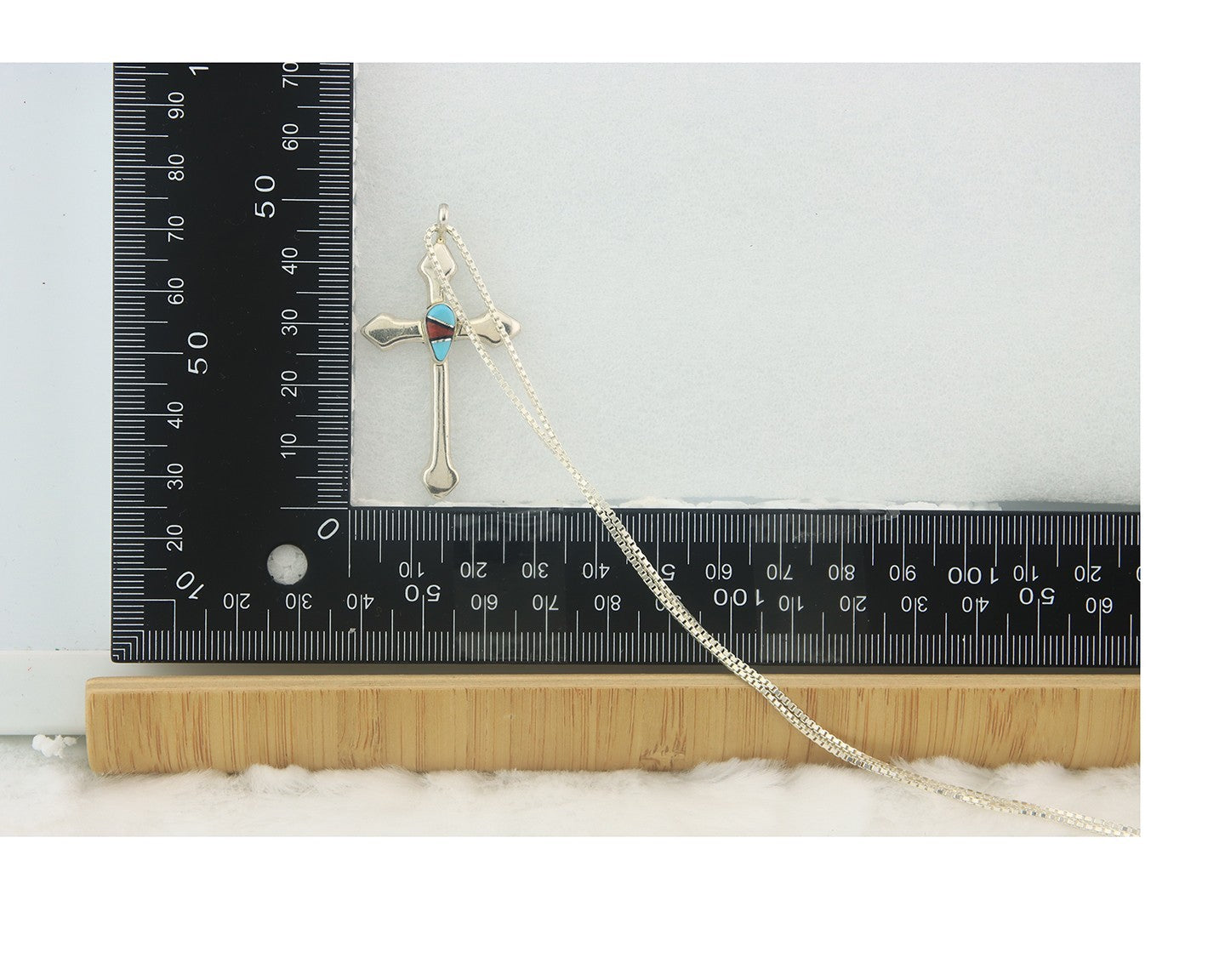 Navajo Cross Necklace Sterling Silver Authentic Natural Gemstones Signed M