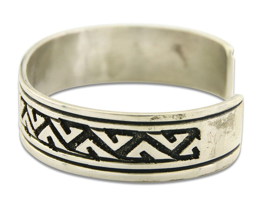 Navajo Bracelet 925 Silver Handmade Cuff Artist Signed Tommy Singer C.80's