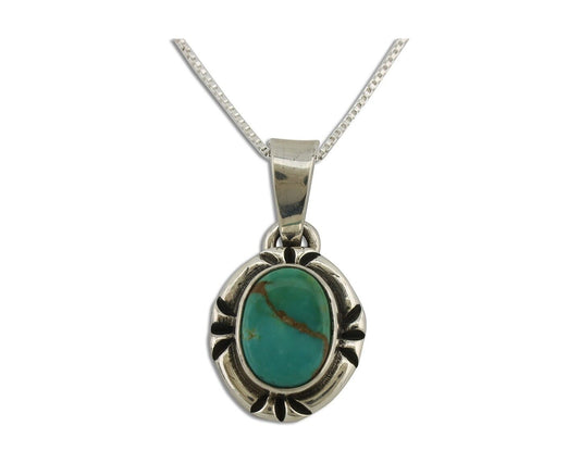 Navajo Necklace 925 Silver Arizona Turquoise Handmade Signed Gecko C.90's