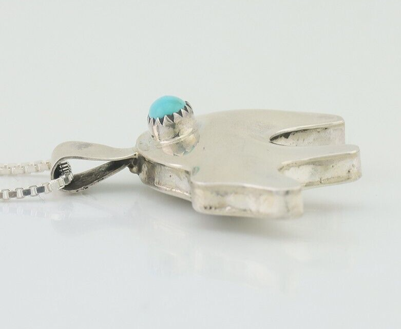 Navajo Spirit Bear Necklace Pendant 925 Sterling Silver Signed C C.80's