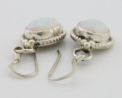 Navajo Dangle Earrings 925 Silver Natural Opal Native Artist C.80's