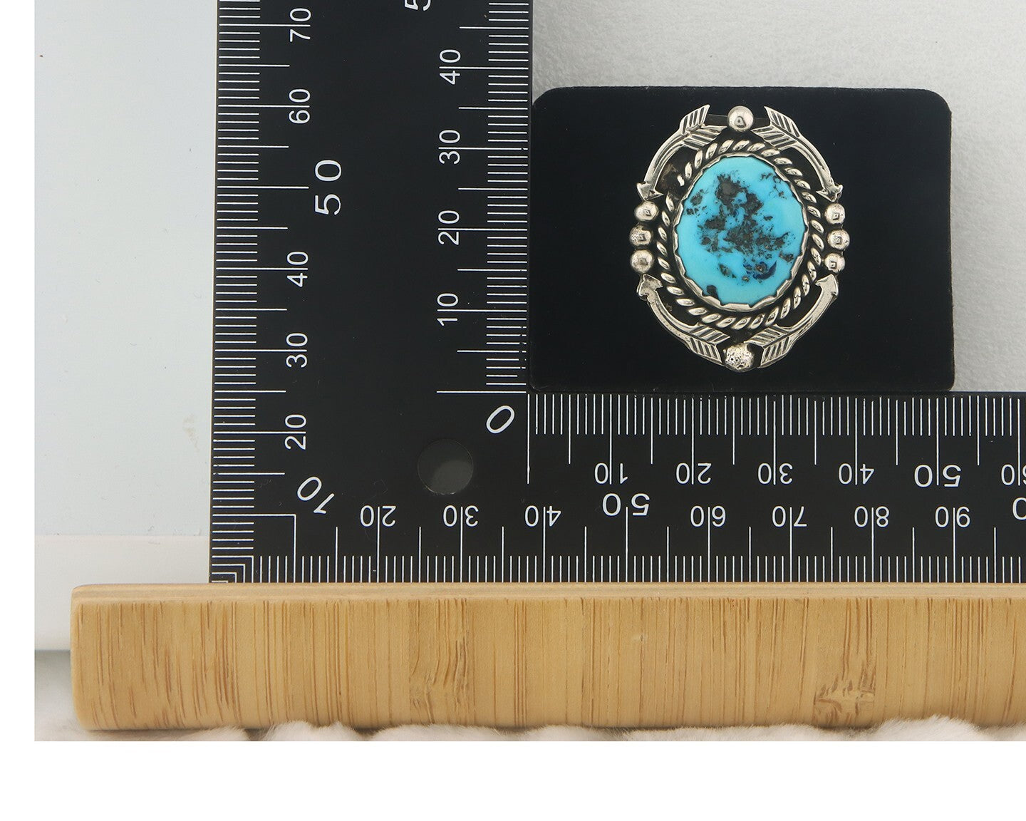 Vintage Navajo Ring 925 Sterling Authentic Turquoise Signed A Sz 10