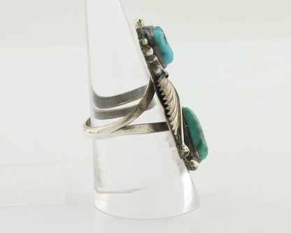 Navajo Ring 925 Silver Sleeping Beauty Turquoise Native American Artist C.80's