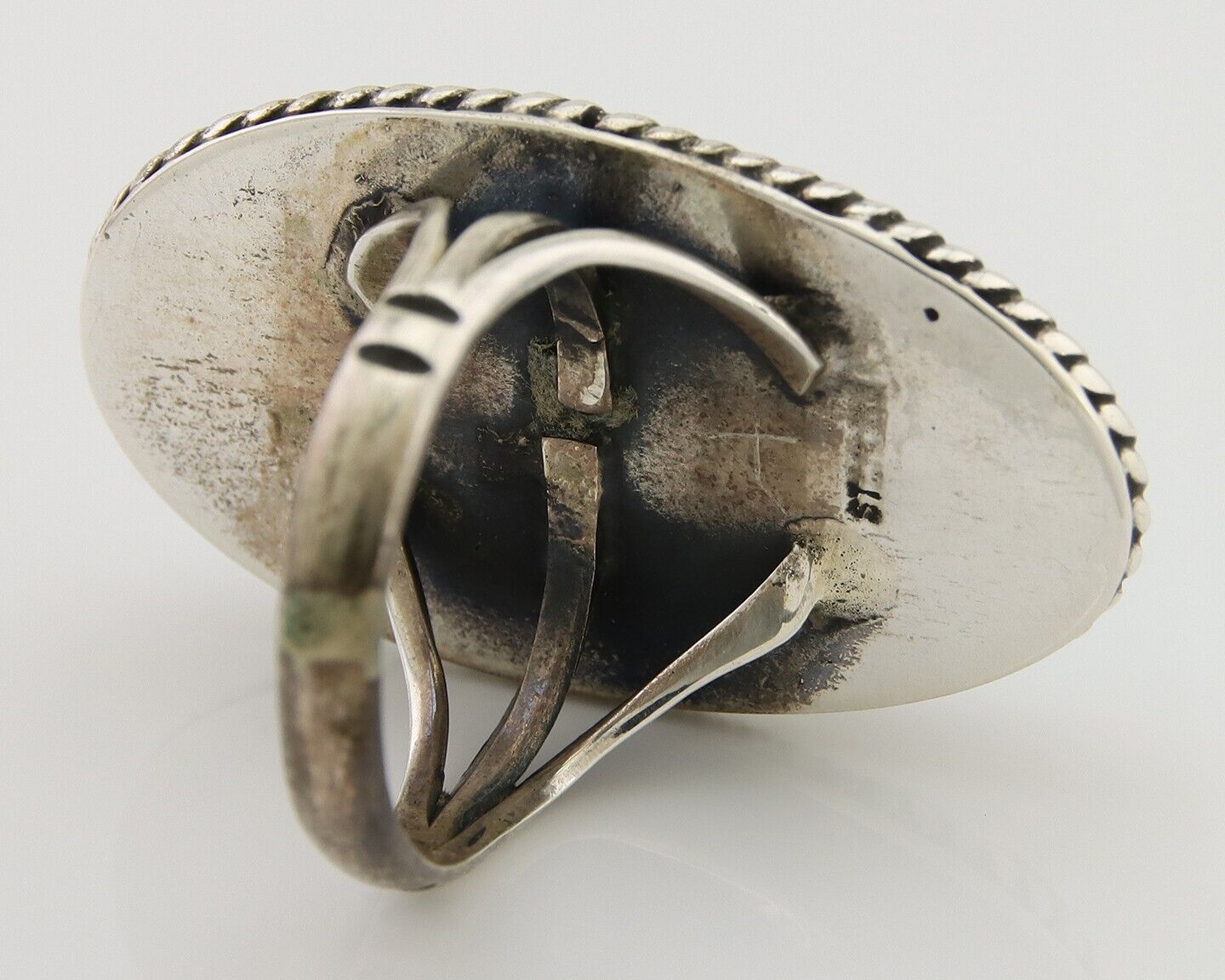 Navajo Handmade Ring 925 Silver Turquoise Native American Artist C.80's