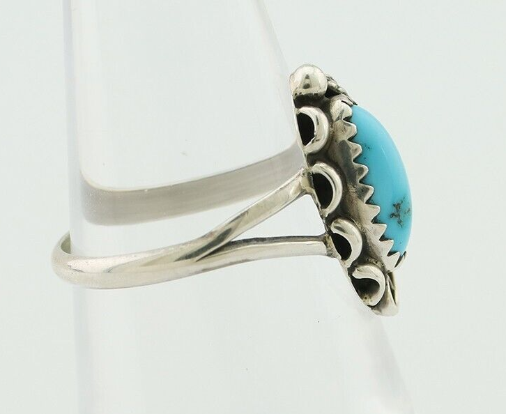 Navajo Handmade Ring 925 Silver Sleeping Beauty Artist Signed SC C.80's