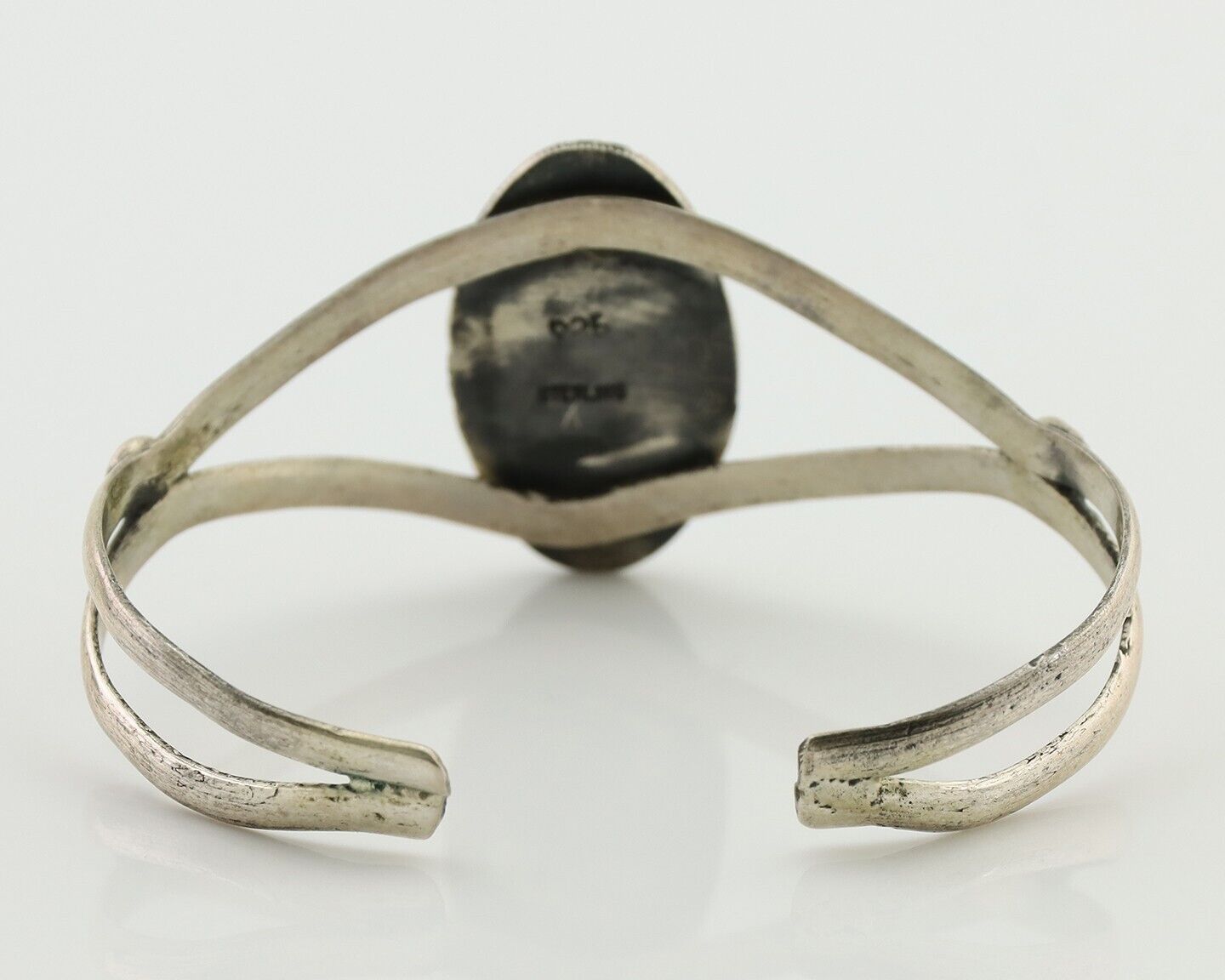 Navajo Bracelet 925 Silver Kingman Turquoise Native American Artist C.80's