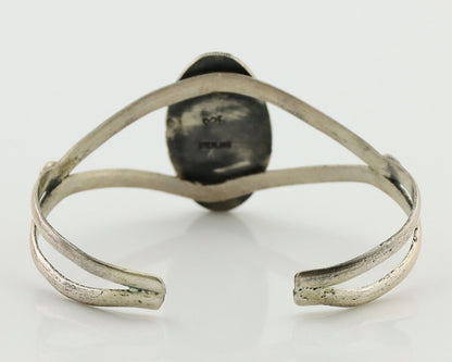 Navajo Bracelet 925 Silver Kingman Turquoise Native American Artist C.80's