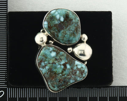 Vintage Navajo Ring 925 Sterling Silver Turquoise Signed David Zachary Size 7.0
