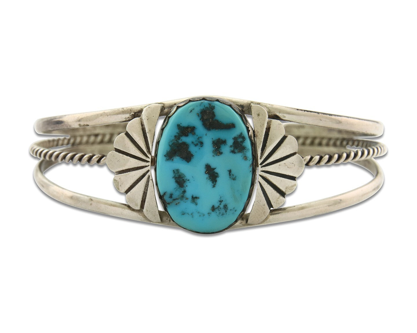 Vintage Navajo Bracelet 925 Silver Blue Turquoise Handmade