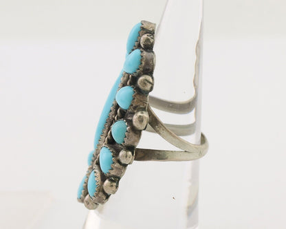 Navajo Ring 925 Silver Natural Blue Turquoise Native Artist Signed CL C.80's