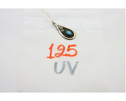 Navajo Necklace 925 Silver Natural Turquoise Native American C.80's