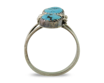Navajo Ring 925 Silver Sleeping Beauty Turquoise Native American Artist C.80's