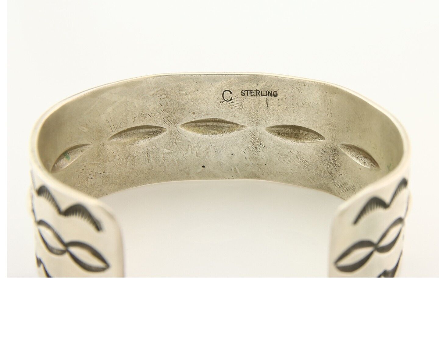 Navajo Bracelet 925 Silver Artist Signed Calvin Spencer Cuff C.80's