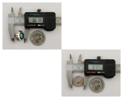 Navajo Shield Earrings 925 Silver Natural Blue Turquoise Artist Signed P C.80s