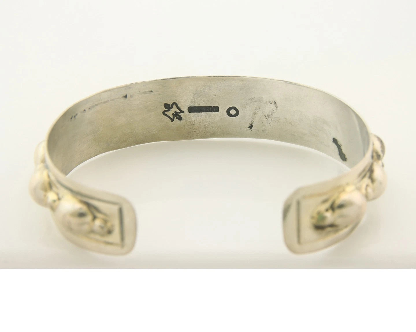 Navajo Cuff Bracelet Sterling Silver Vintage Native Artist Signed Thunderbird