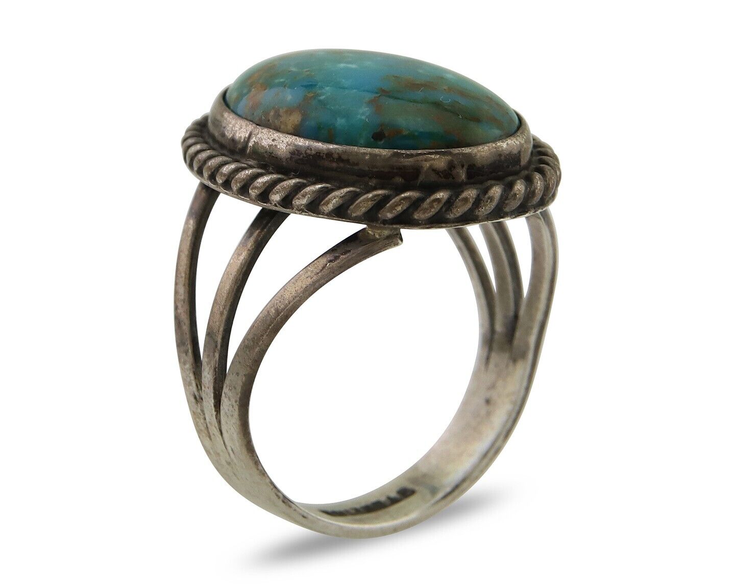 Navajo Handmade Ring 925 Silver Turquoise Native American Artist C.80's